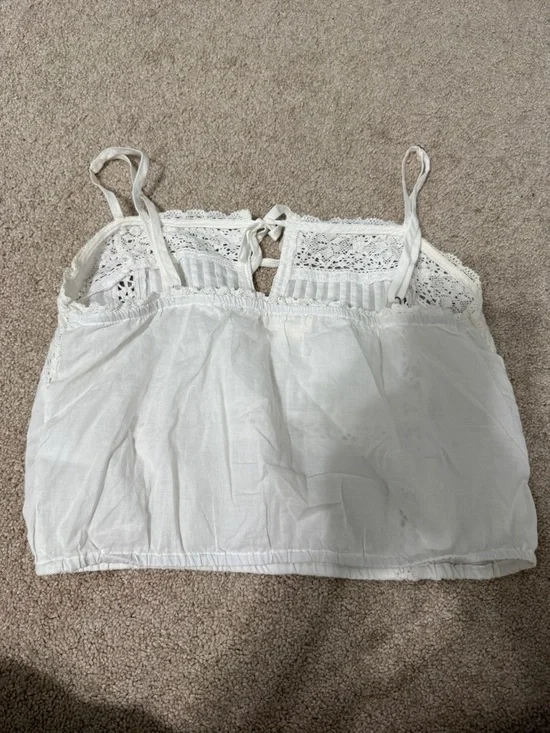 Aeropostale White Lace-Trim Cotton Cami - Picture 2 of 2